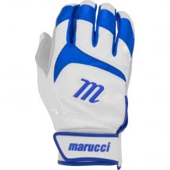 Marucci Adult Signature Batting Gloves - White Royal