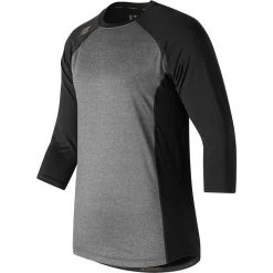 New Balance 3/4 Sleeve Baseball Compression Shirt - Black Gray