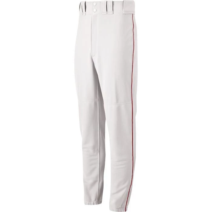 Mizuno Youth Select Piped Pant - White-Red 3 Mizuno Youth Select Piped Pant - White-Red