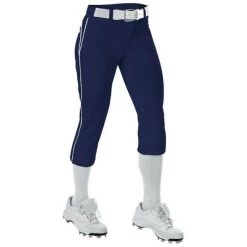 Alleson 625PBW Women's Belted Fastpitch Pant - Navy White Softball
