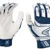 Baseball Easton Walk-Off Power Leverage Adult Batting Gloves - White Navy
