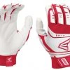 Easton Walk-Off Power Leverage Adult Batting Gloves - White Red Baseball