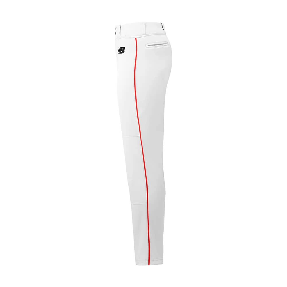 Baseball New Balance Adversary Youth Piped Pant - White Red 3 Baseball New Balance Adversary Youth Piped Pant - White Red
