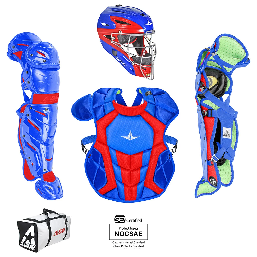 All-Star System 7 Certified NOCSAE Young Pro Catcher's Set (Ages 12-16) - Royal Scarlet Catcher's Gear 3 All-Star System 7 Certified NOCSAE Young Pro Catcher's Set (Ages 12-16) - Royal Scarlet Catcher's Gear