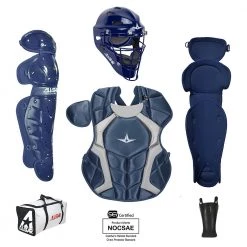 Baseball All-Star Player's Series Certified NOCSAE Catcher's Set (Ages 9-12) - Navy