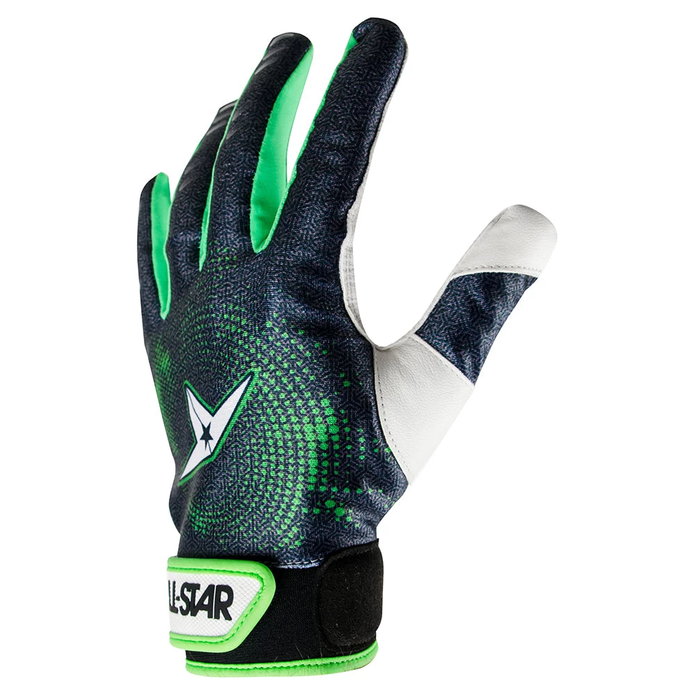 All-Star System 7 Adult Protective Catcher's Glove No Palm Pad - Black Green 3 All-Star System 7 Adult Protective Catcher's Glove No Palm Pad - Black Green