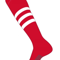 Twin City Dugout Knee High Socks - Red White Baseball