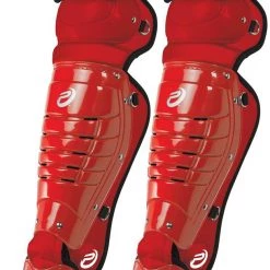 Baseball ProNine ProLine Catcher's Leg Guards - Red
