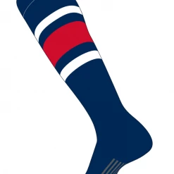 Baseball Twin City Dugout Knee High Socks - Navy White Scarlet