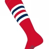 Baseball Twin City Dugout Knee High Socks - Scarlet White Navy