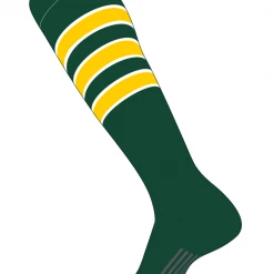 Baseball Twin City Dugout Knee High Socks - Dk Green White Gold