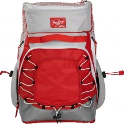 Rawlings R800 Softball Backpack - Gray Scarlet