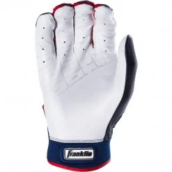 Franklin Powerstrap Youth Batting Gloves - Pearl Navy Red