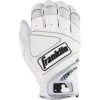 Franklin Powerstrap Adult Batting Gloves - Pearl White