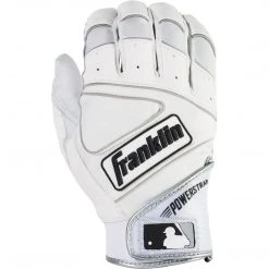 Franklin Powerstrap Adult Batting Gloves - Pearl White