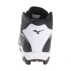 Mizuno 9 Spike Franchise 7 Mid Youth Molded Cleats - Black White Baseball