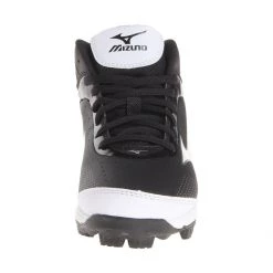 Mizuno 9 Spike Franchise 7 Mid Youth Molded Cleats - Black White Baseball