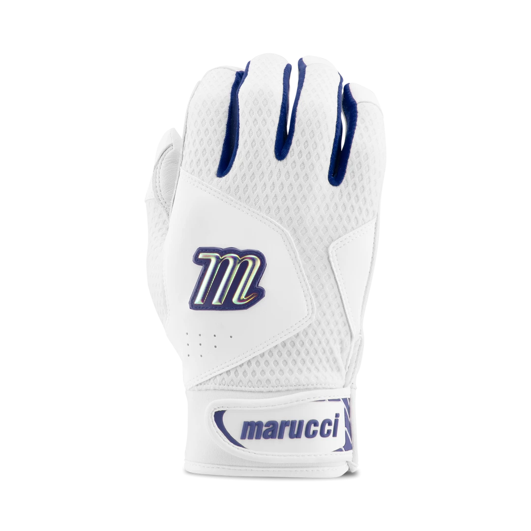 Marucci Adult Quest 2.0 Batting Gloves - White Navy 3 Marucci Adult Quest 2.0 Batting Gloves - White Navy