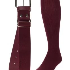 Baseball Twin City Belt Knee High Sock Combo - Maroon