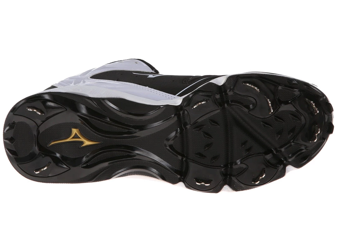 Baseball Mizuno 9-Spike Advanced Swagger 2 Mid Men's Metal Cleats - Black White 5 Baseball Mizuno 9-Spike Advanced Swagger 2 Mid Men's Metal Cleats - Black White