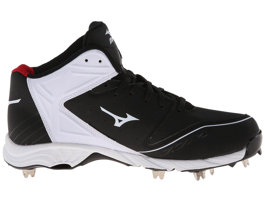 Baseball Mizuno 9-Spike Advanced Swagger 2 Mid Men's Metal Cleats - Black White 4 Baseball Mizuno 9-Spike Advanced Swagger 2 Mid Men's Metal Cleats - Black White