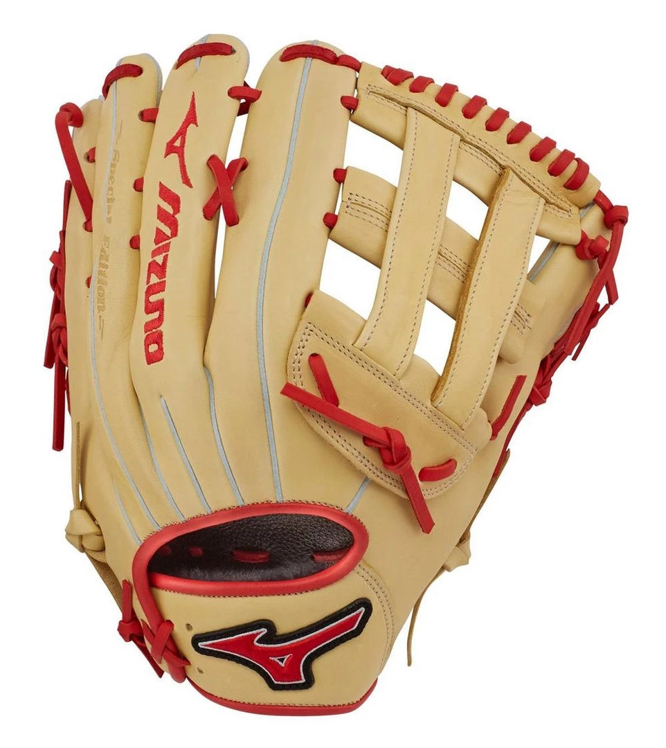 Mizuno Prime SE Slowpitch 13.00" Utility Glove GMVP1300PSES7 - Tan Red Softball 3 Mizuno Prime SE Slowpitch 13.00" Utility Glove GMVP1300PSES7 - Tan Red Softball