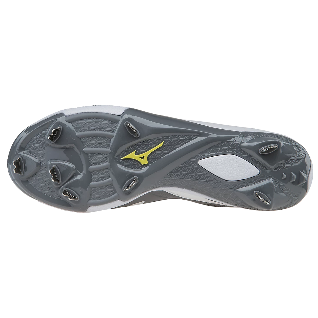 Mizuno Heist IQ Mid Cleats - Gray White Baseball