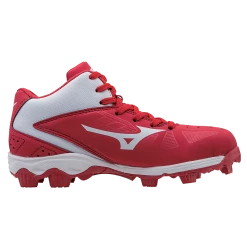 Mizuno 9-Spike Advanced Youth Franchise 8 Mid - Red White