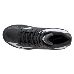 Mizuno 9-Spike Advanced Youth Franchise 8 Mid - Black White Baseball