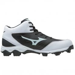 Mizuno Men's 9-Spike Advanced Franchise 9 Mid Molded Cleats - Black White Baseball