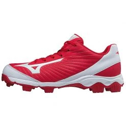 Baseball Mizuno Men's 9-Spike Advanced Franchise 9 Low Molded Cleats - Red White