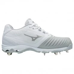 Mizuno 9-Spike Women's Advanced Sweep 4 Low Metal Cleats - White Softball