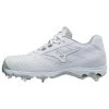 Mizuno 9-Spike Women's Advanced Sweep 4 Low Metal Cleats - White Softball