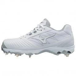 Mizuno 9-Spike Women's Advanced Sweep 4 Low Metal Cleats - White Softball