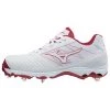 Softball Mizuno 9-Spike Women's Advanced Sweep 4 Low Metal Cleats - .White Red