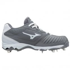 Mizuno 9-Spike Women's Advanced Sweep 4 Low Metal Cleats - Gray White