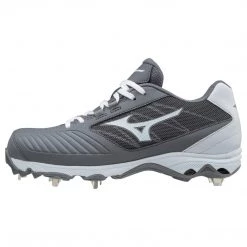 Mizuno 9-Spike Women's Advanced Sweep 4 Low Metal Cleats - Gray White