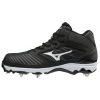 Mizuno 9-Spike Women's Advanced Sweep 4 Mid Metal Cleats - Black White