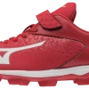 Baseball Mizuno Youth Select Nine JR Low Molded Cleats - Red White 2 Baseball Mizuno Youth Select Nine JR Low Molded Cleats - Red White
