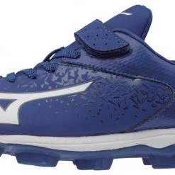 Mizuno Youth Select Nine JR Low Molded Cleats - Royal White Baseball