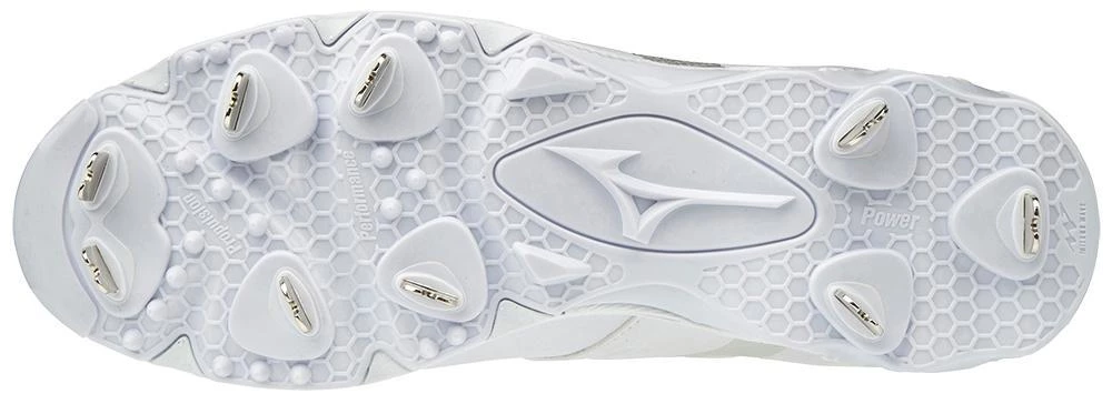 Mizuno 9-Spike Ambition Low Metal Cleats - White 4 Mizuno 9-Spike Ambition Low Metal Cleats - White