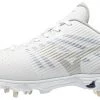 Mizuno 9-Spike Ambition Low Metal Cleats - White