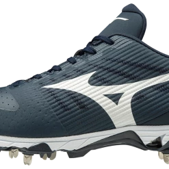 Baseball Mizuno 9-Spike Ambition Low Metal Cleats - Navy White