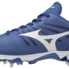 Mizuno 9-Spike Ambition Low Metal Cleats - Royal White Baseball 2 Mizuno 9-Spike Ambition Low Metal Cleats - Royal White Baseball