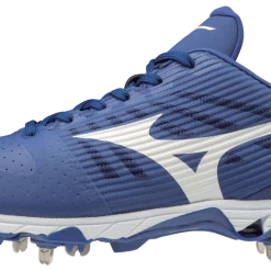 Mizuno 9-Spike Ambition Low Metal Cleats - Royal White Baseball