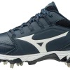 Mizuno 9-Spike Swift 6 Cleats - Navy White Softball