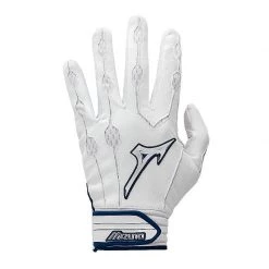 Mizuno Covert Youth Batting Gloves - White Navy