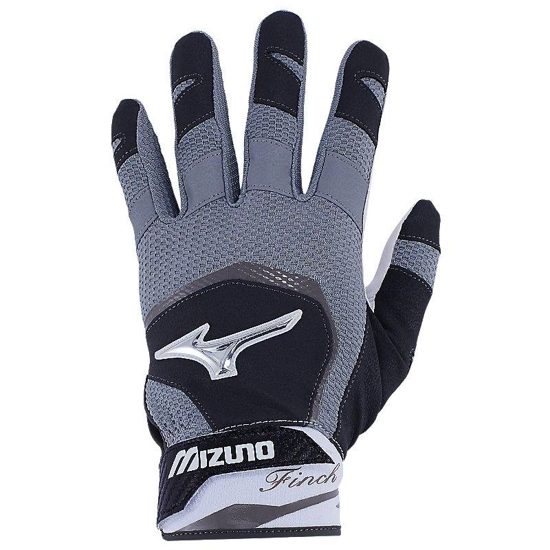 Mizuno Women's 2018 Finch Softball Batting Gloves - Black White 3 Mizuno Women's 2018 Finch Softball Batting Gloves - Black White
