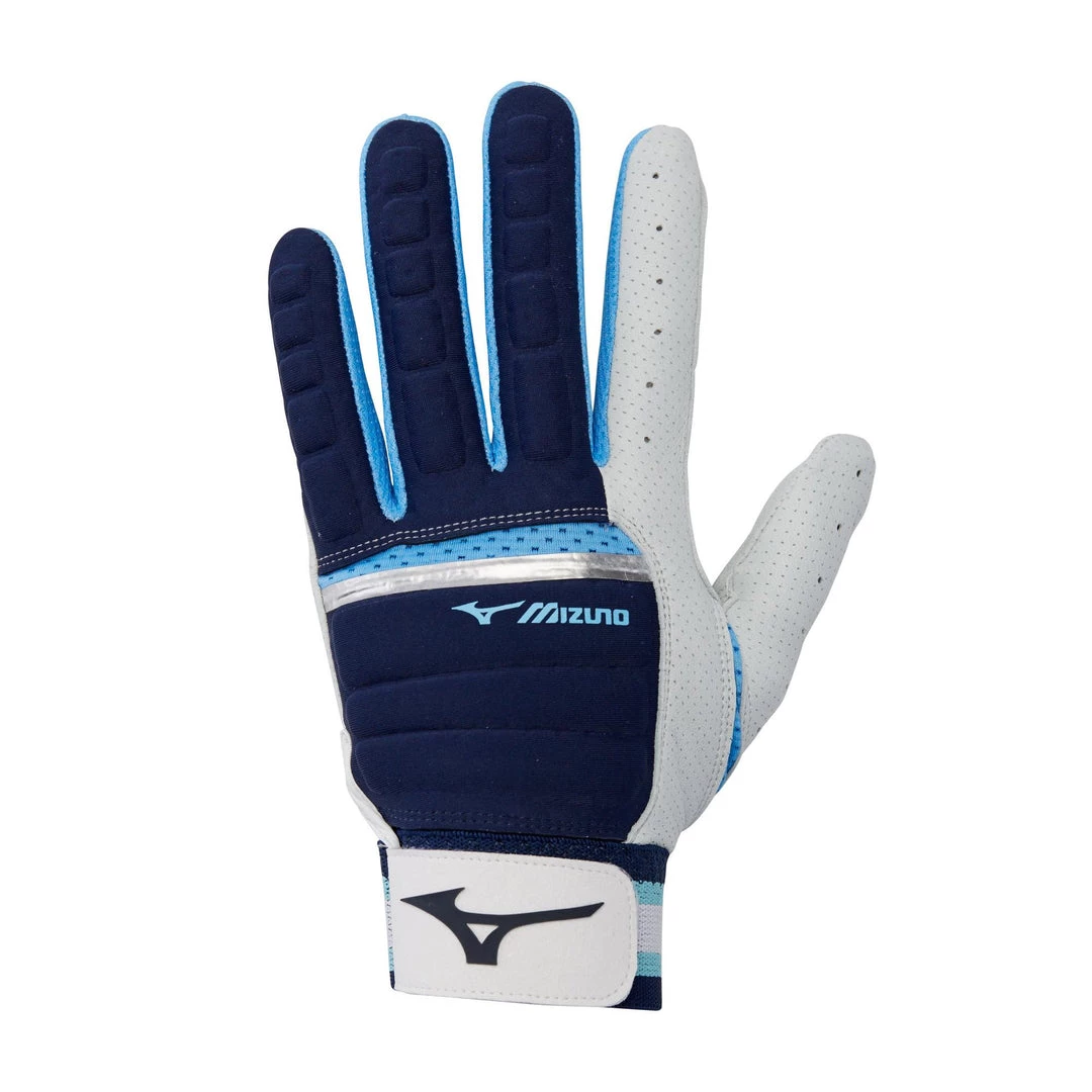 Mizuno B-130 Batting Gloves - Navy Light Blue Baseball 3 Mizuno B-130 Batting Gloves - Navy Light Blue Baseball