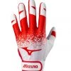 Mizuno Women's Finch Softball Batting Gloves - Red White